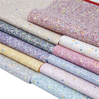 Glow in the Dark Chunky Glitter Faux Leather Sheet