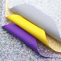 Glow in the Dark Chunky Glitter Faux Leather Sheet