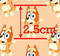 Orange Dog on Orange Faux Leather Sheet
