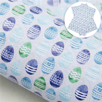 Easter Eggs Greens & Blues Faux Leather Sheet