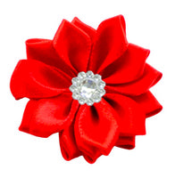 Satin Ribbon Flower with Rhinestone 3.8cm