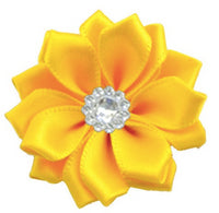 Satin Ribbon Flower with Rhinestone 3.8cm