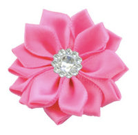 Satin Ribbon Flower with Rhinestone 3.8cm
