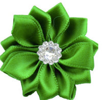 Satin Ribbon Flower with Rhinestone 3.8cm