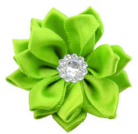 Satin Ribbon Flower with Rhinestone 3.8cm