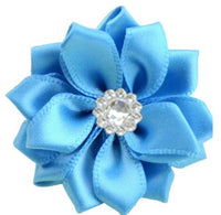 Satin Ribbon Flower with Rhinestone 3.8cm