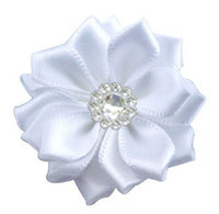 Satin Ribbon Flower with Rhinestone 3.8cm