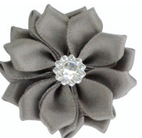 Satin Ribbon Flower with Rhinestone 3.8cm