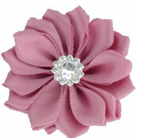 Satin Ribbon Flower with Rhinestone 3.8cm