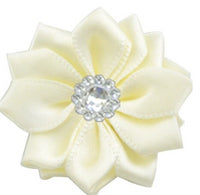 Satin Ribbon Flower with Rhinestone 3.8cm