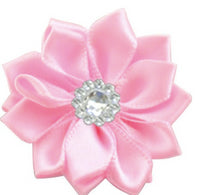 Satin Ribbon Flower with Rhinestone 3.8cm
