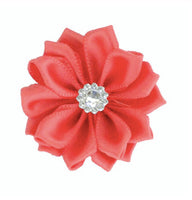 Satin Ribbon Flower with Rhinestone 3.8cm
