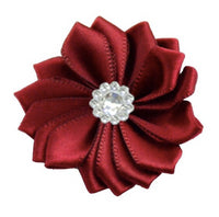 Satin Ribbon Flower with Rhinestone 3.8cm