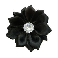 Satin Ribbon Flower with Rhinestone 3.8cm