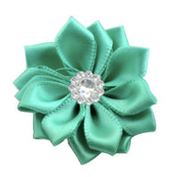 Satin Ribbon Flower with Rhinestone 3.8cm