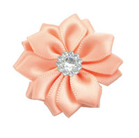 Satin Ribbon Flower with Rhinestone 3.8cm