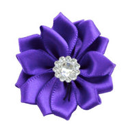 Satin Ribbon Flower with Rhinestone 3.8cm
