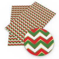 Christmas Chevron with Gold Faux Leather Sheet