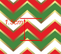 Christmas Chevron with Gold Faux Leather Sheet