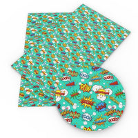 Superhero Words Faux Leather Sheet