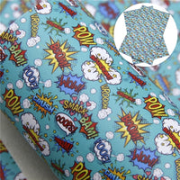 Superhero Words Faux Leather Sheet