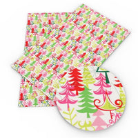 Christmas Trees Swirly Faux Leather