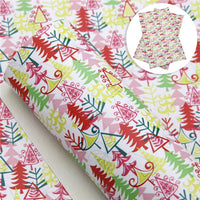 Christmas Trees Swirly Faux Leather