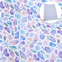 Mermaid Purple Seashells Faux Leather Sheet