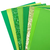 Apple Green Mixed Faux Leather Full Sheet Pack of 8