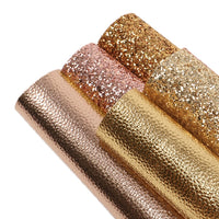 Gold Combo Mixed Faux Leather Full Sheet Pack of 5
