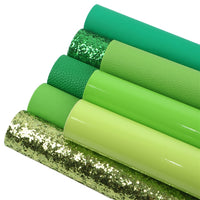 Apple Green Mixed Faux Leather Full Sheet Pack of 8