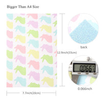 Easter Pastel Rabbits on White with Light Blue Fine Glitter Double Sided Sheet