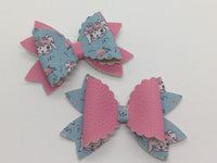 Easter Bunny Face on Blue Faux Leather Sheet