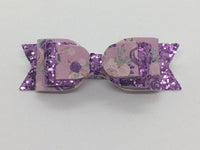 Floral Purple Flowers on Purple Faux Leather Sheet