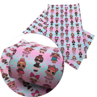 LOL Dolls on Pastel Faux Leather Sheet
