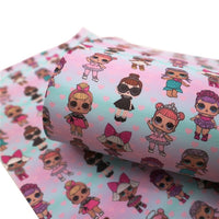 LOL Dolls on Pastel Faux Leather Sheet