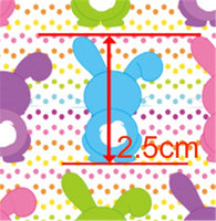 Easter Bunny Pink Purple Green on Spots Faux Leather Sheet