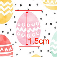 Easter Eggs Pastel on White with Black Spots Faux Leather Sheet