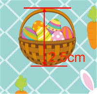 Easter Rabbit, Basket & Egg on Tiles Faux Leather Sheet