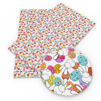 Easter Rabbit and Rainbow Eggs Faux Leather Sheet