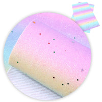 Pastel Ombre Fine Glitter with Stars Faux Leather Sheet