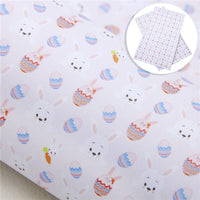 Easter Mini Bunny & Eggs on Pink Faux Leather Sheet