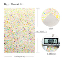 Chunky Glitter with Hearts & Stars Faux Leather Sheet