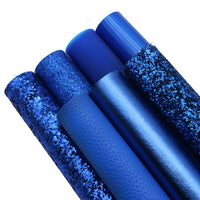 Blue Mixed Faux Leather Full Sheet Pack of 7