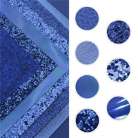 Blue Mixed Faux Leather Full Sheet Pack of 7