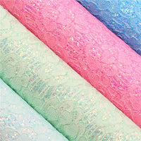 Lace Pastels Glitter Faux Leather Pack of 8 Sheets