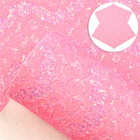 Lace Chunky Glitter Faux Leather Sheet