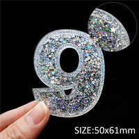 Numbers Sequin Acrylic Shakers