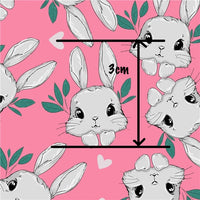 Easter Rabbit Face on Pink Faux Leather Sheet