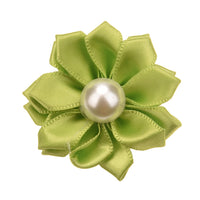 Satin Ribbon Flower with Pearl 3.8cm